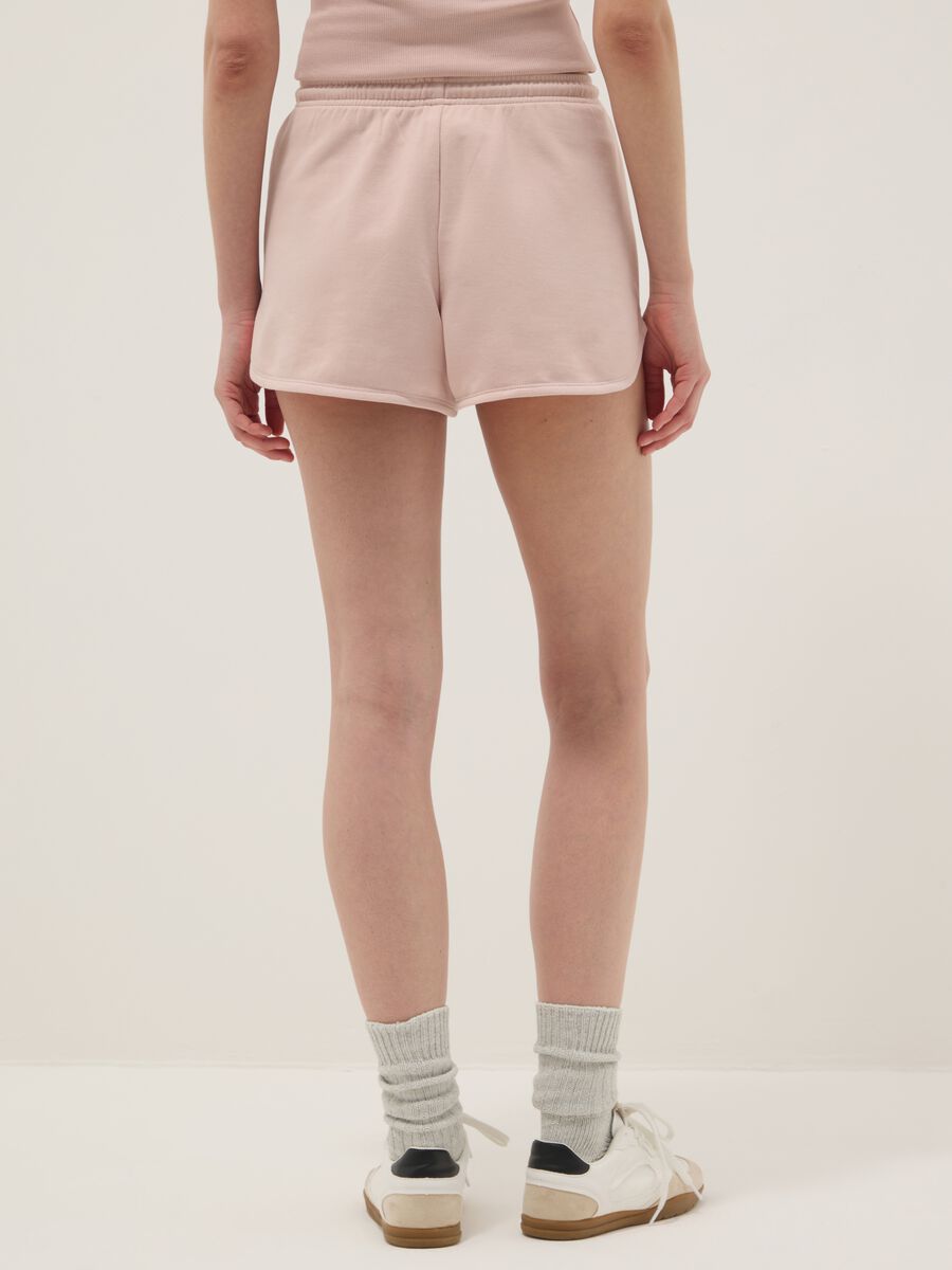 Regular-fit pink cotton-blend shorts with drawstring_2