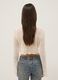 Pure white cotton knitted cardigan with deep V regular fit_3