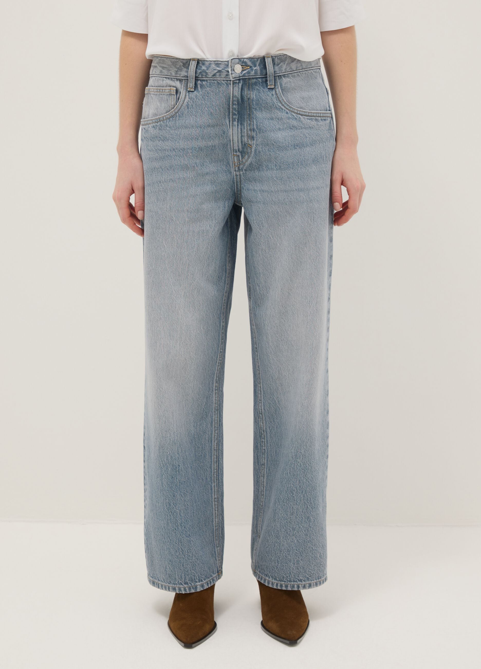 Baggy Jeans in Pure Light Blue Cotton