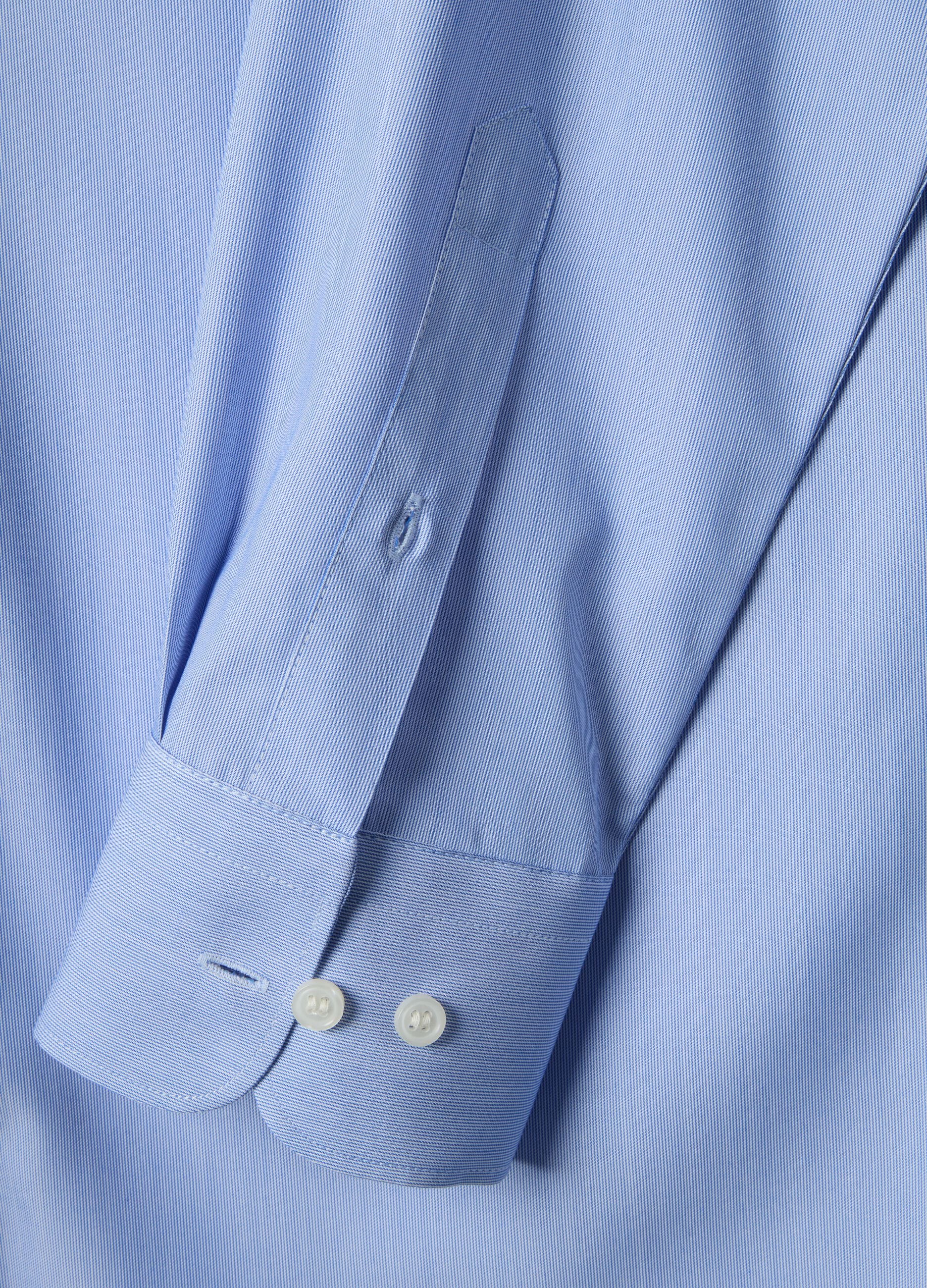 Regular fit blue shirt with French collar