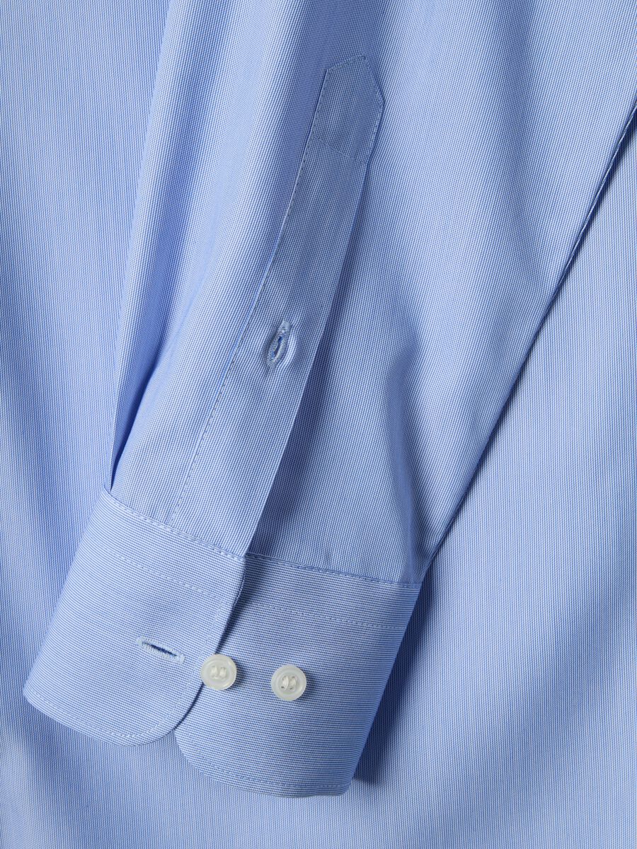 Regular fit blue shirt with French collar_5