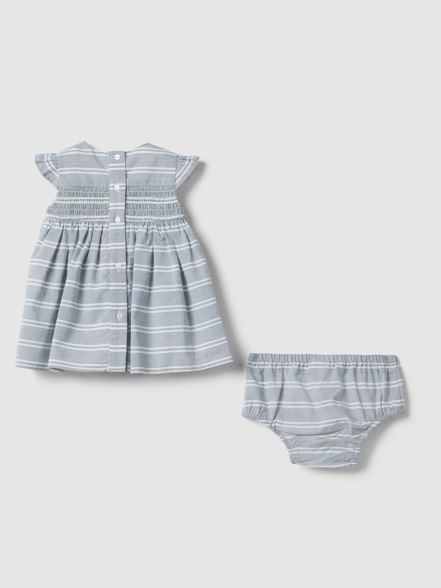 Baby girl's multi-color striped pure cotton set with ruffles_1