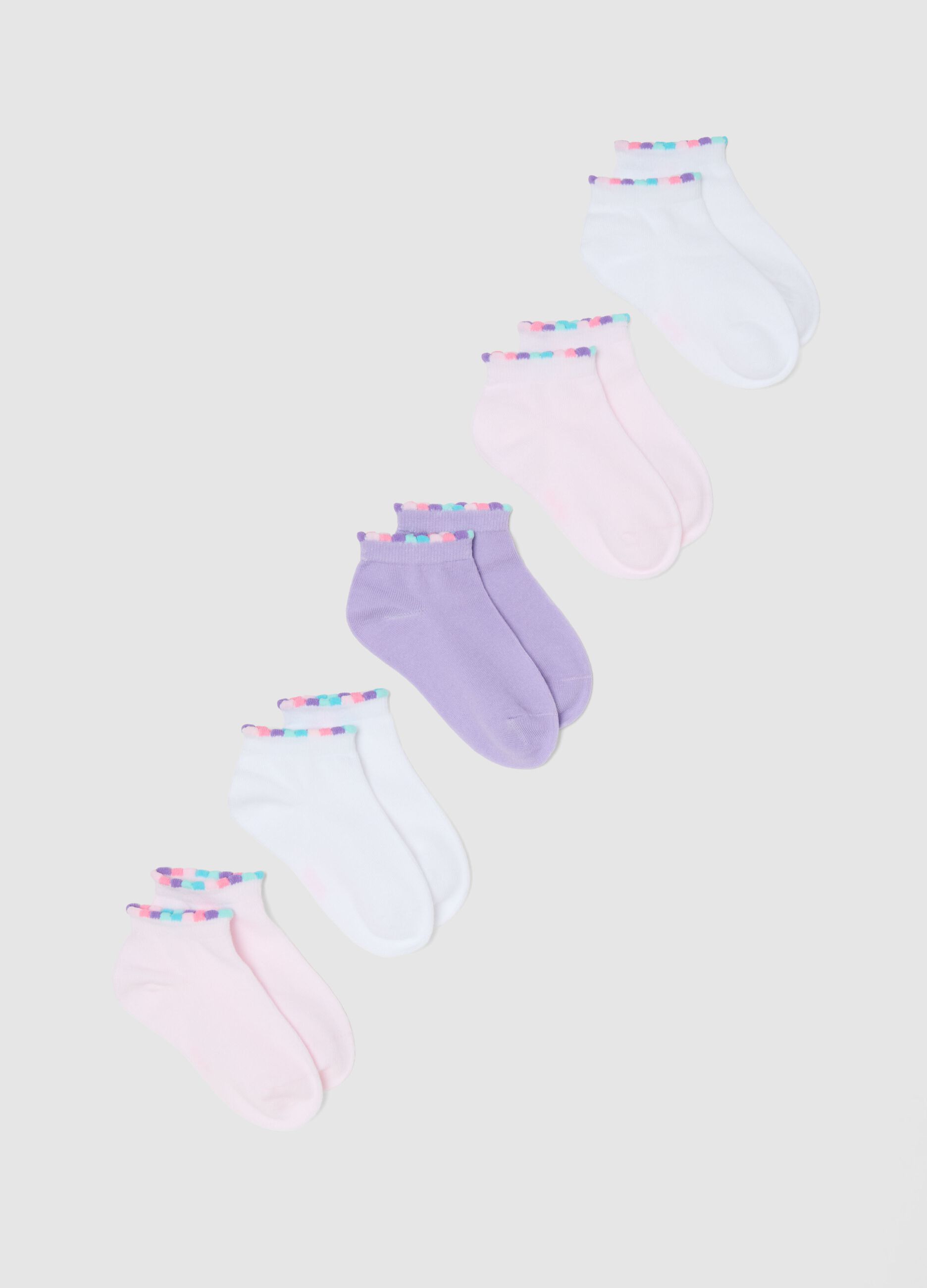 Girls' multicolour cotton blend socks multipack