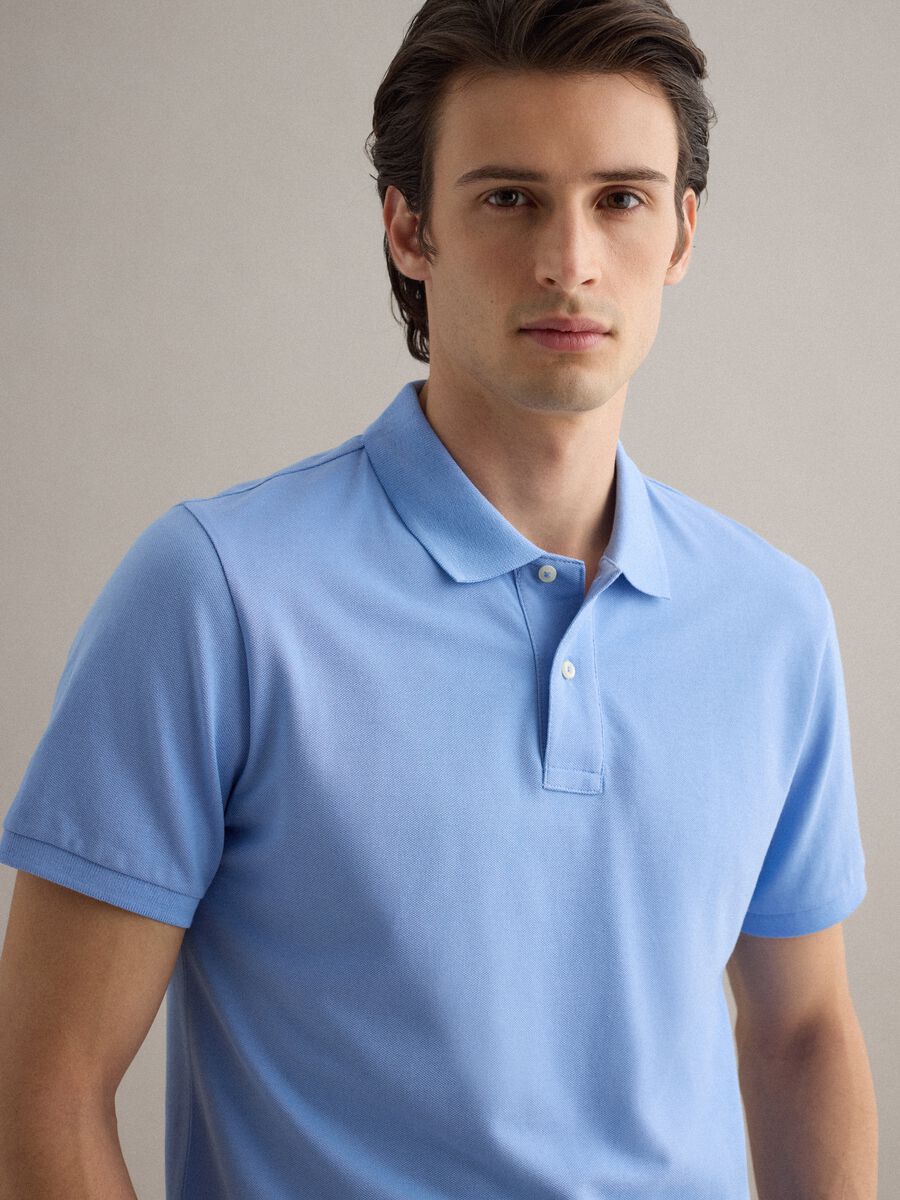 Sky Blue Supima Cotton Polo Shirt, Regular Fit_0