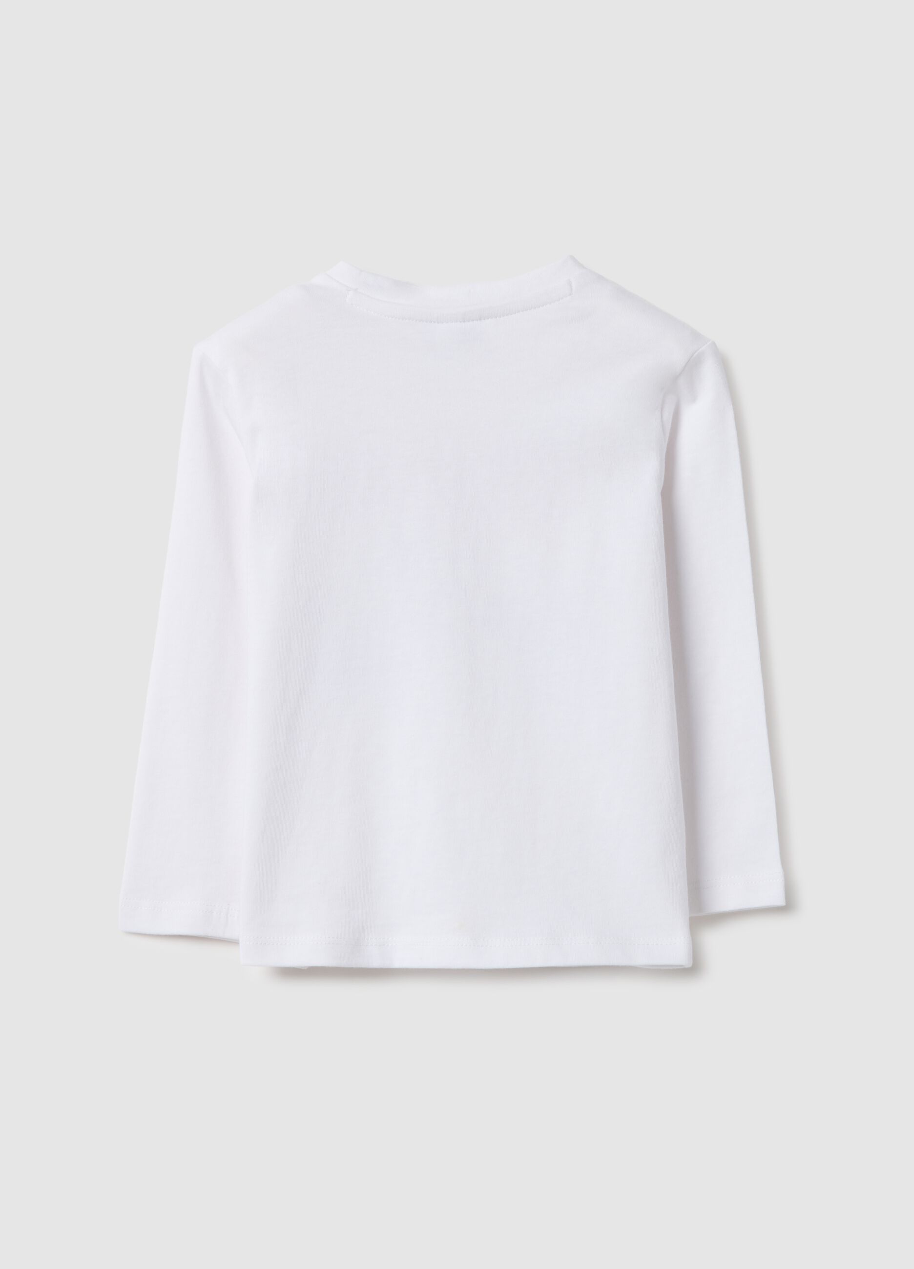 White pure cotton toddler t-shirt regular fit with tiger