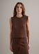 Brown regular-fit gilet with openwork design_2