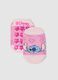 Non-slip pink cotton blend socks for girls with patterns_0