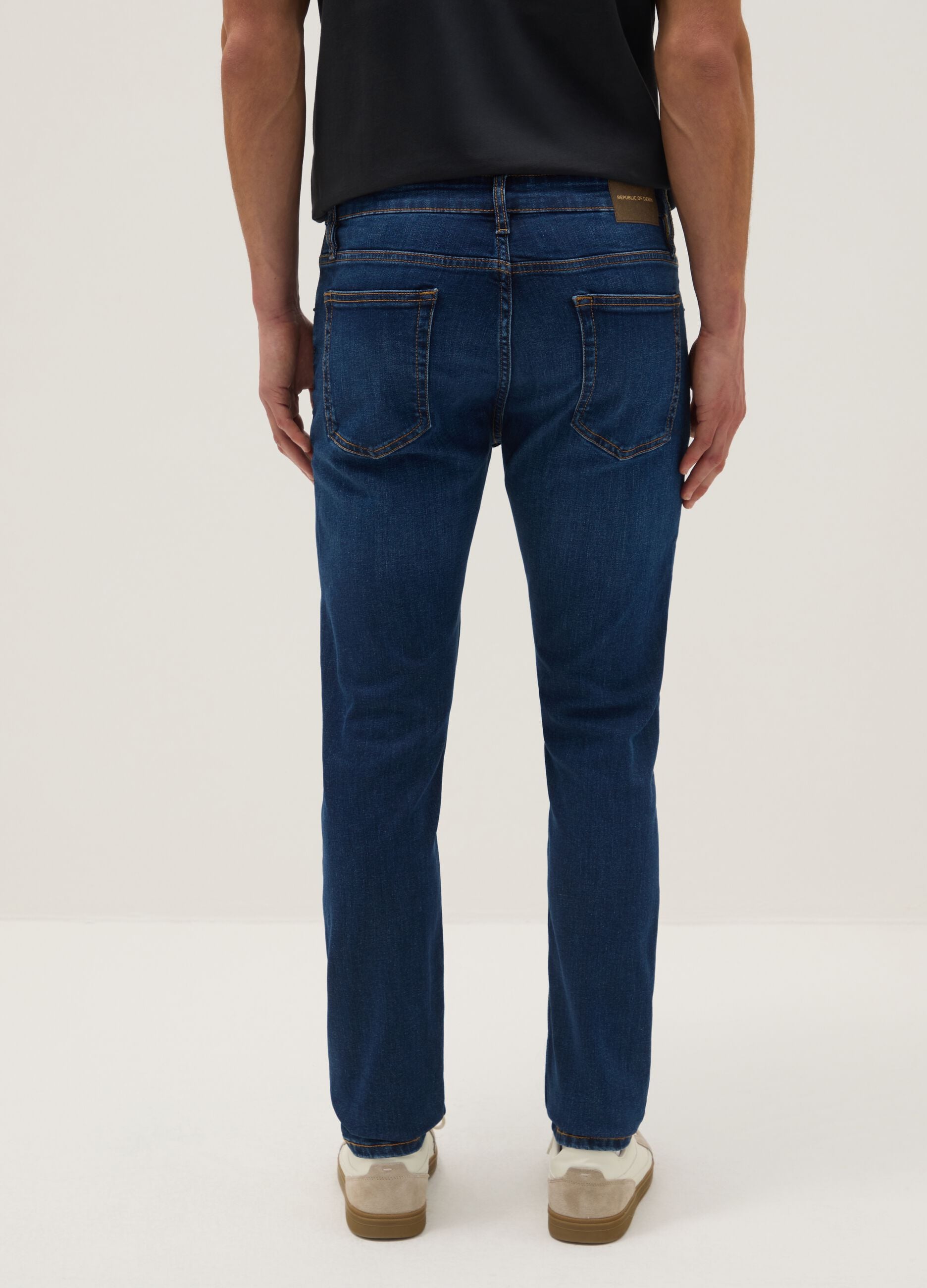 Skinny fit blue stretch cotton jeans