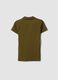 Green stretch cotton V-neck polo shirt with open neckline, regular fit_5