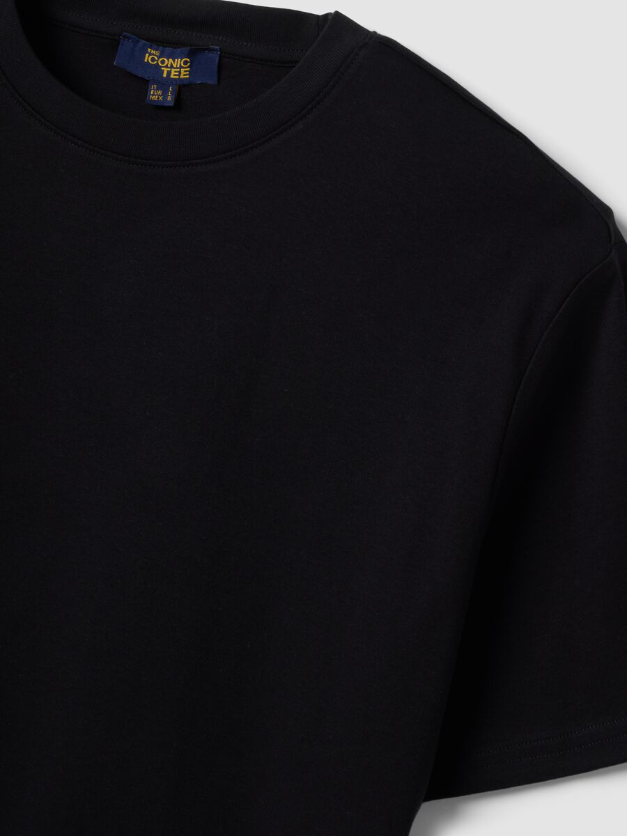 Black pure cotton relaxed-fit short-sleeve T-shirt_2