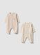 2-pack beige organic cotton sleepsuits with Mickey & Friends prints_0
