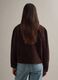 Brown regular fit genuine leather jacket with contrasting collar_2