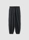 Girls' Oversized Fit Grey Pure Cotton Jogger Trousers_3