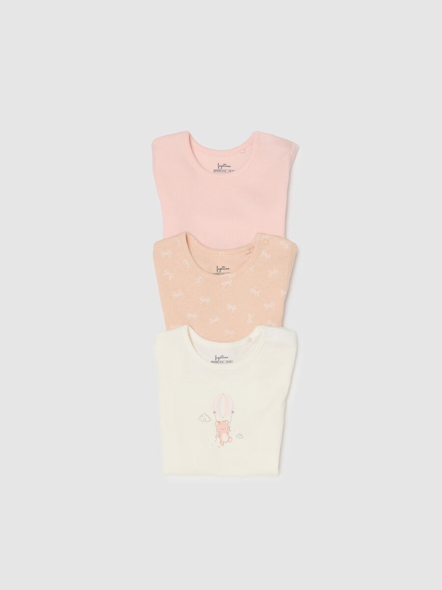 Multicolour short-sleeve pure cotton baby bodysuit tripack_3