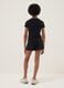 Girls&rsquo; black pure organic cotton shorts with elasticated waistband_1