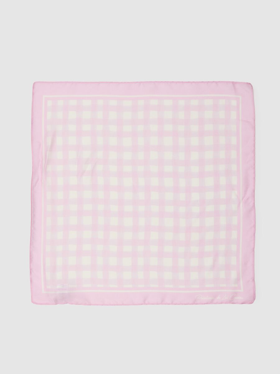 Multicoloured Checked Modal and Silk Scarf_1