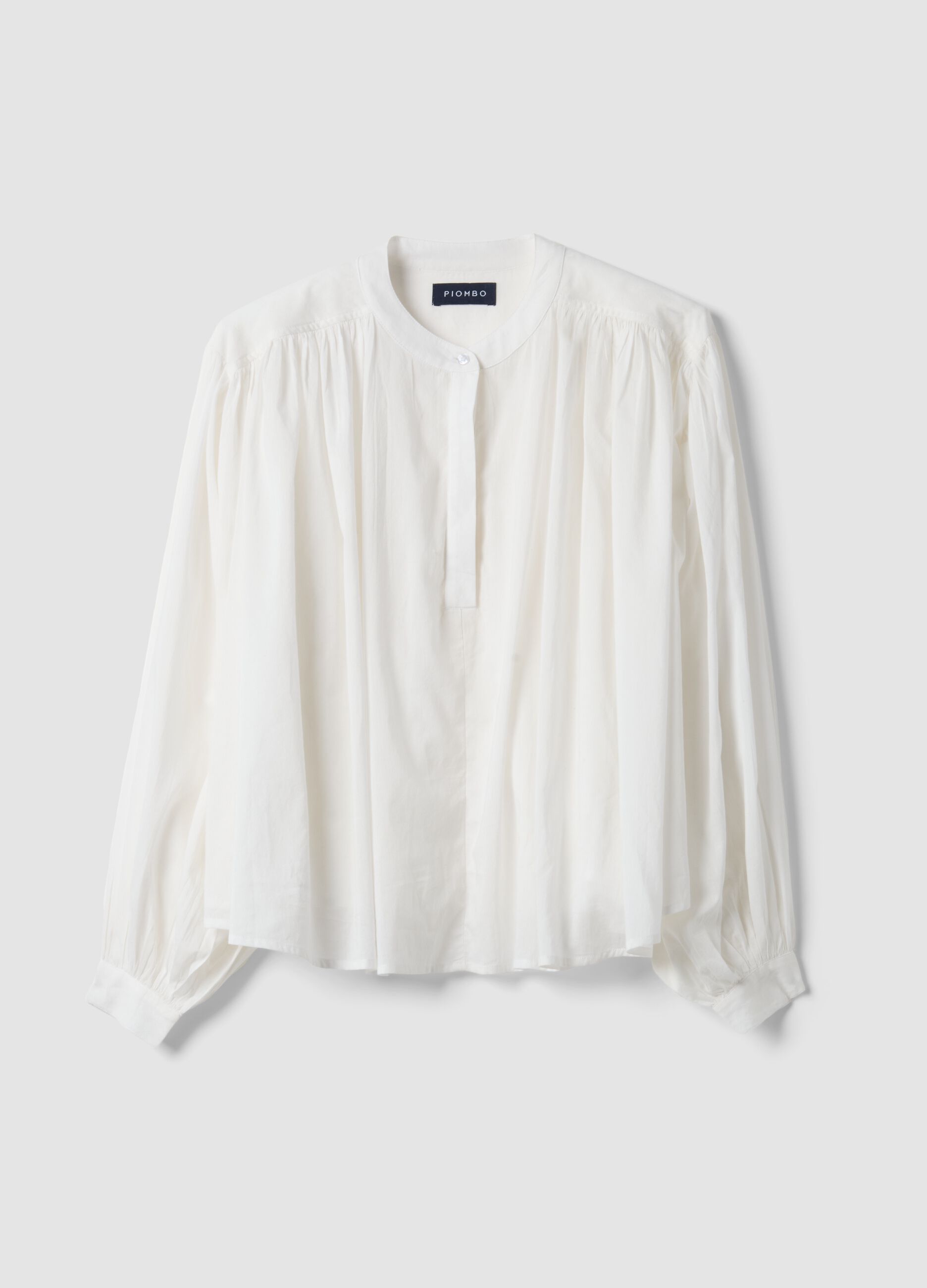 White pure cotton oversized fit blouse with wide sleeves