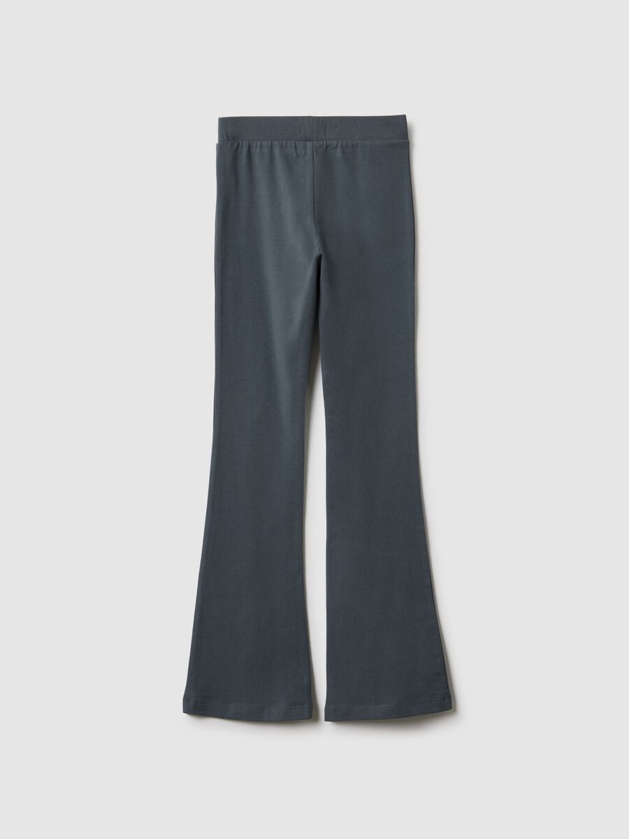 Girls' grey stretch cotton flare leggings_4
