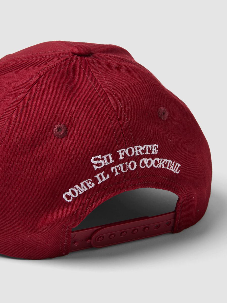 Red pure cotton baseball cap with Negroni embroidery_2
