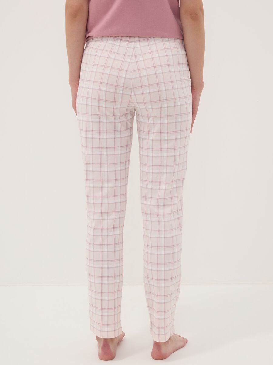 Multicolour pure organic cotton check pyjama trousers_3