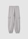 Girls' regular fit grey pure cotton jogger trousers_4