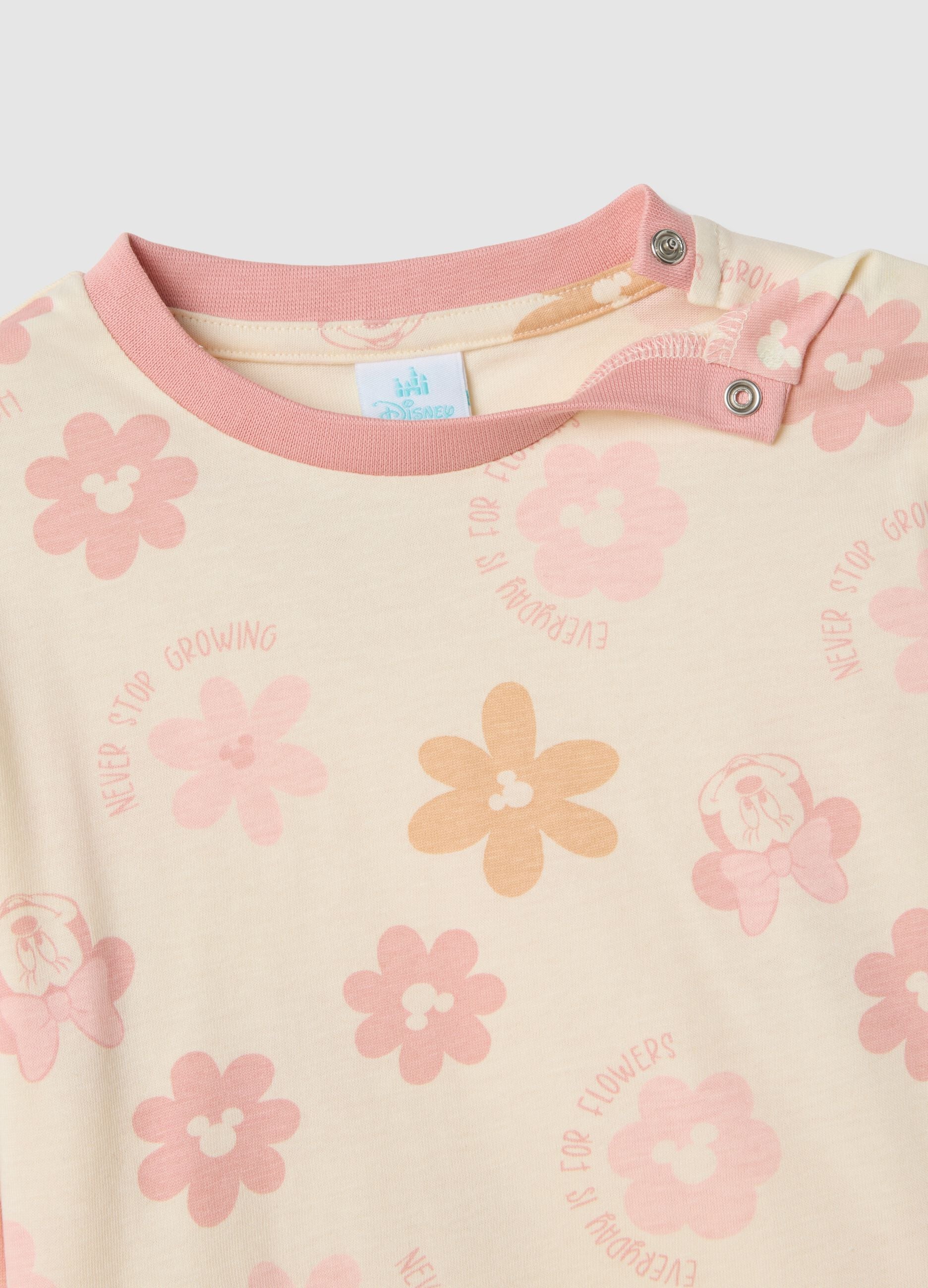 Regular fit multicolour floral pyjamas in pure cotton for baby girls