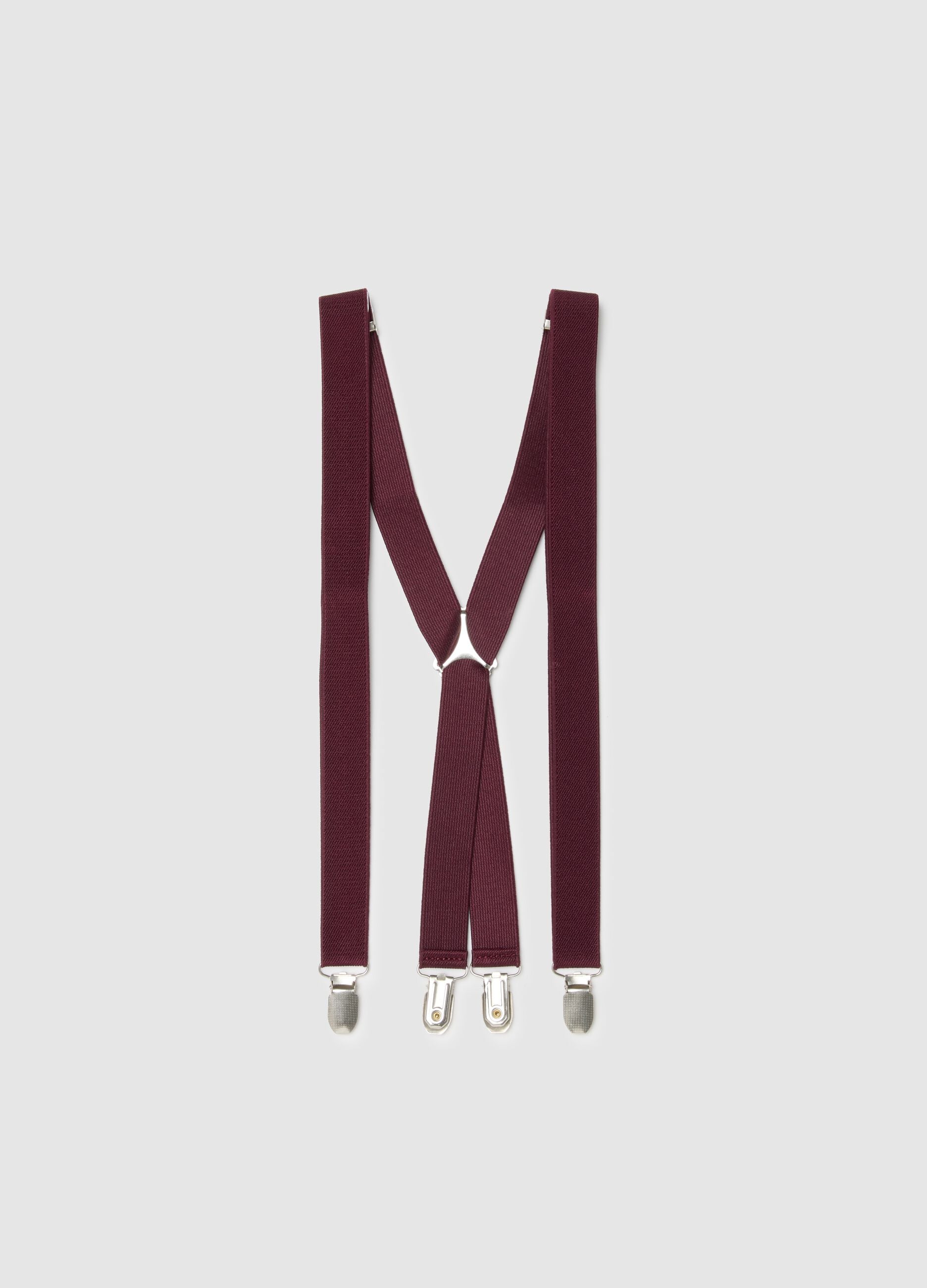 Red braces with adjustable fastening