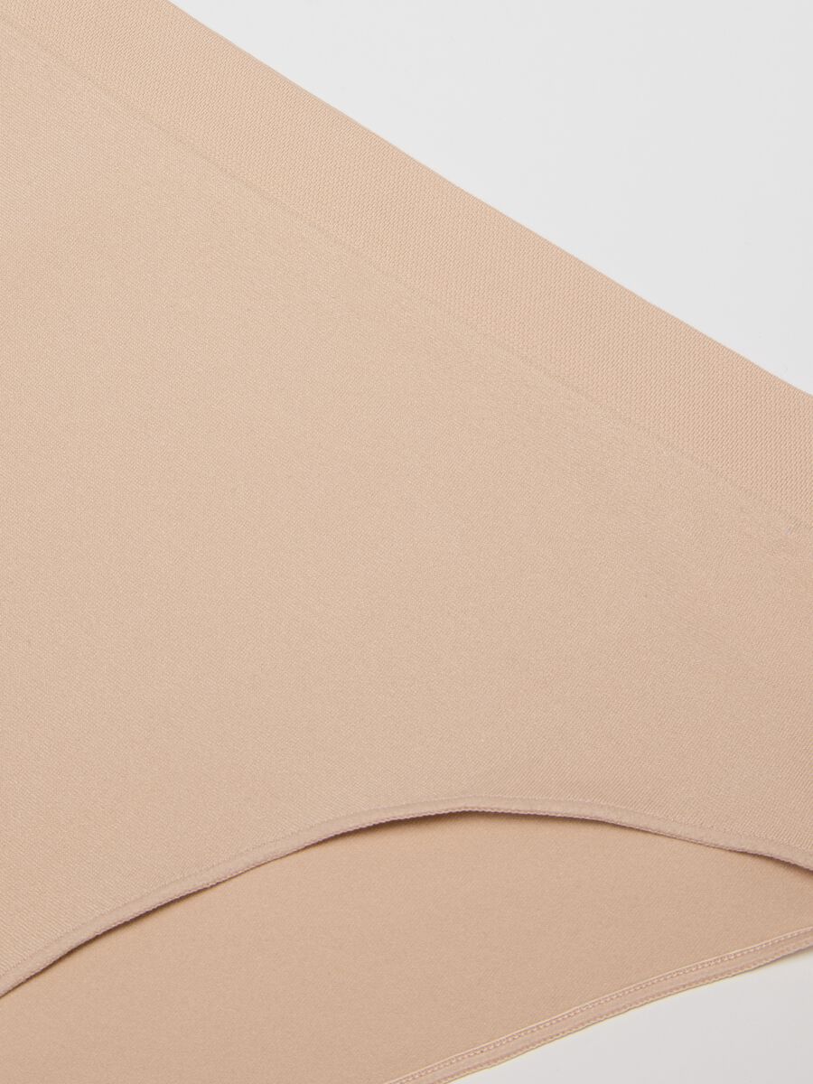 High-waisted stretchy beige fabric briefs_5