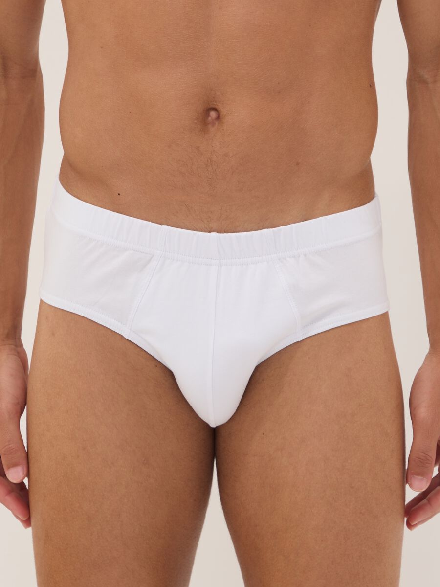 Pack of five white organic cotton briefs_1