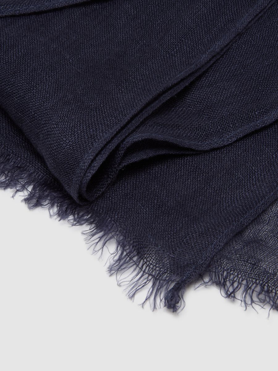Pure Blue Linen Scarf_2