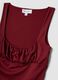 Red stretch fabric regular-fit tank top with pleats_5