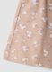 Girls' beige pure cotton shorts with floral print_2