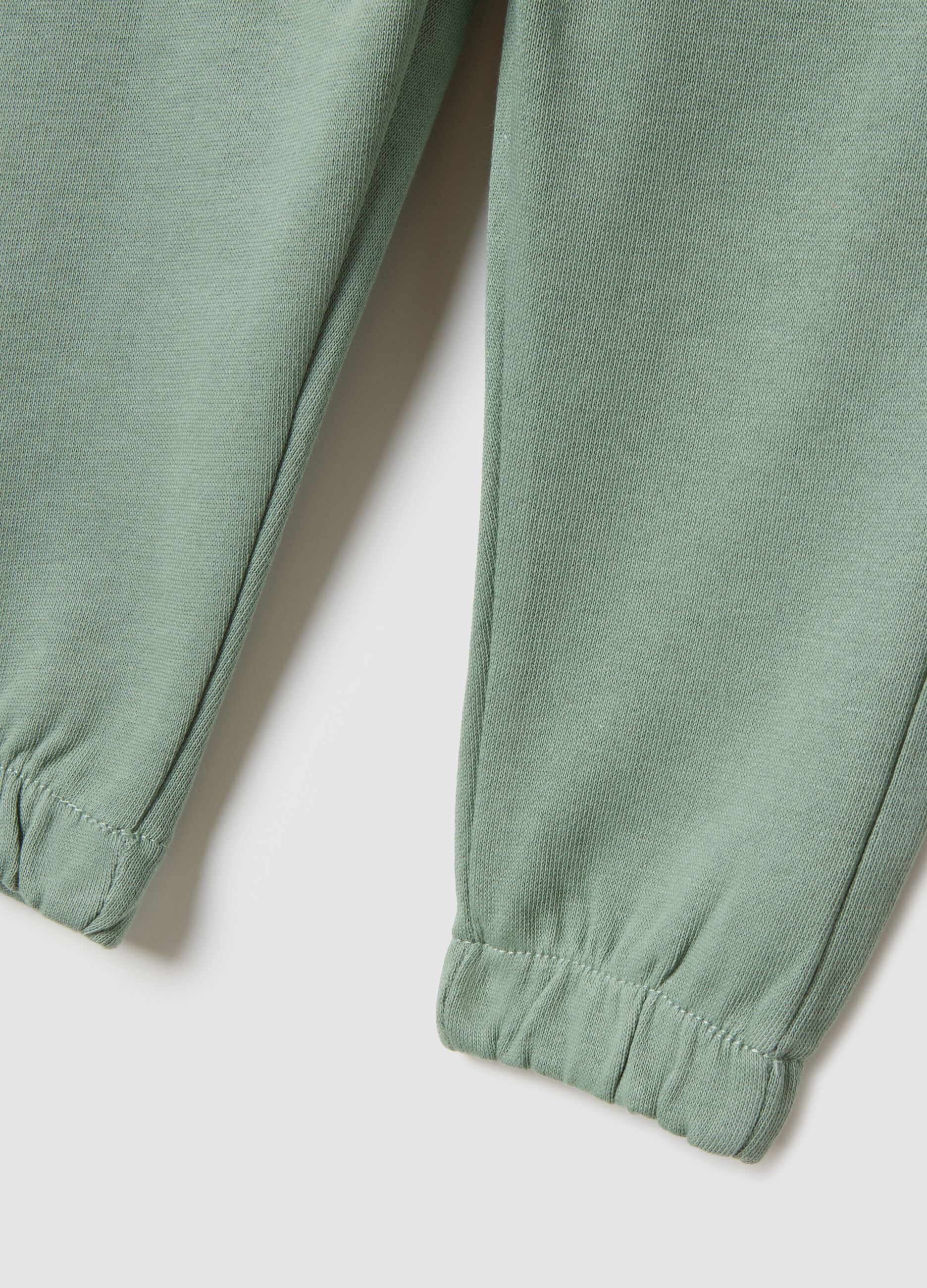 Boys' green pure cotton jogger trousers in regular fit
