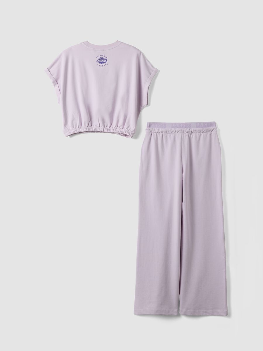 Girls&rsquo; purple stretch cotton Lakers print jogging set &ndash; regular fit_4