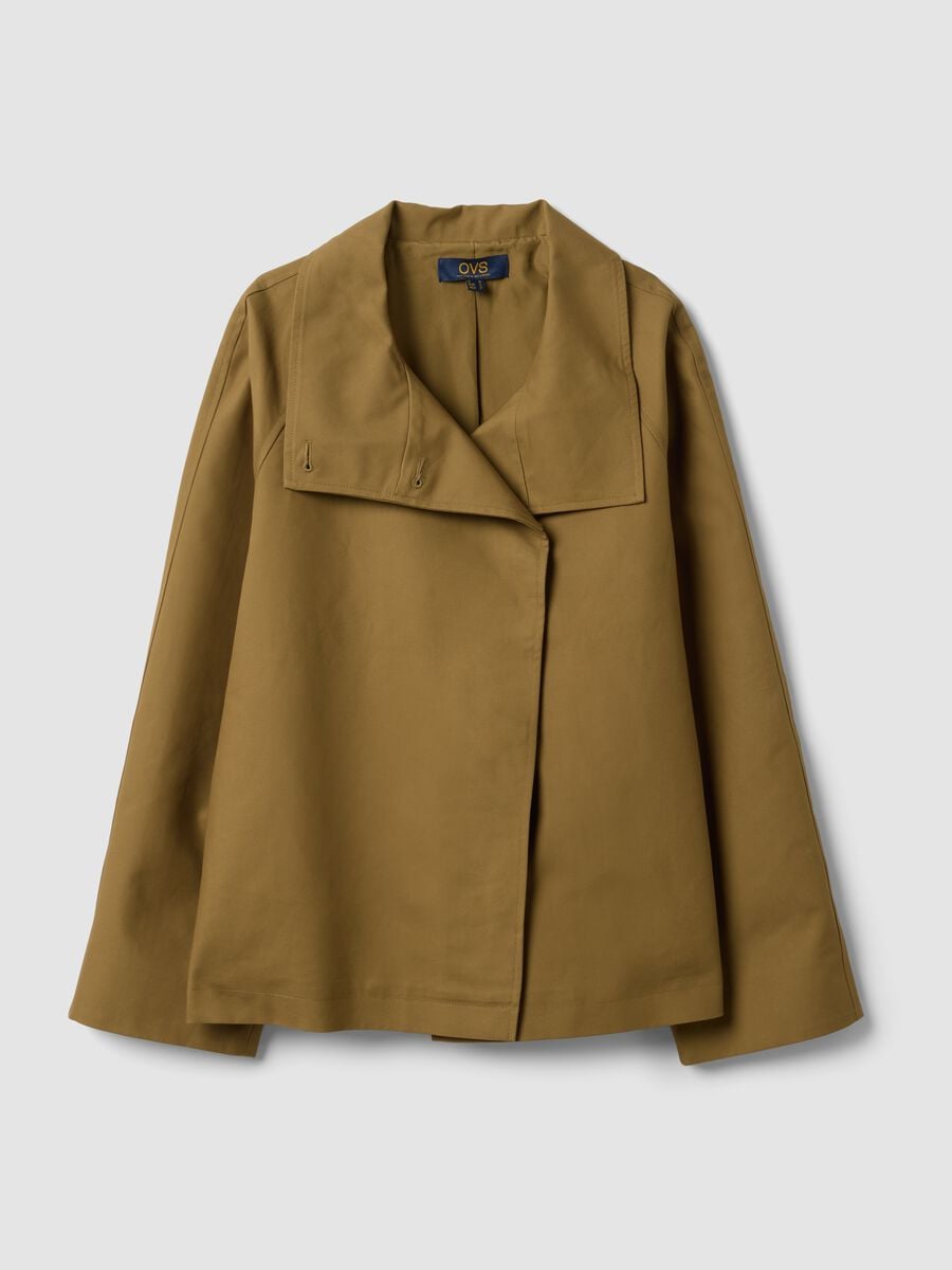 Green pure cotton jacket with buttons, regular fit_4