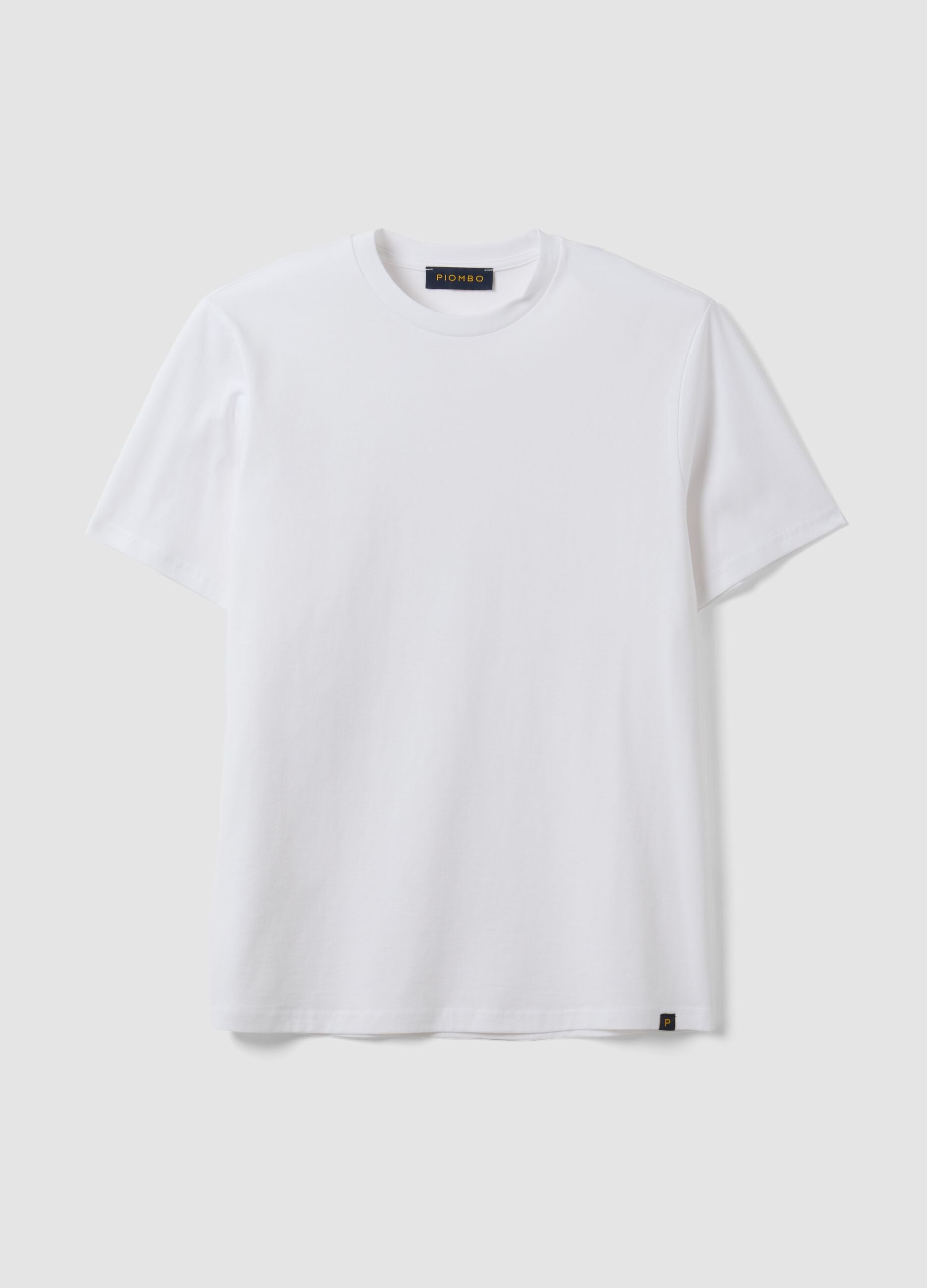 White pure-cotton crew-neck T-shirt in a regular fit
