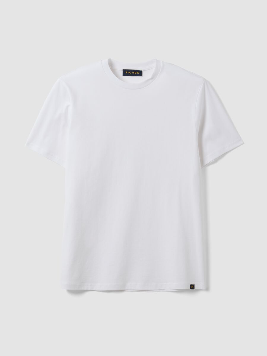 White pure-cotton crew-neck T-shirt in a regular fit_4