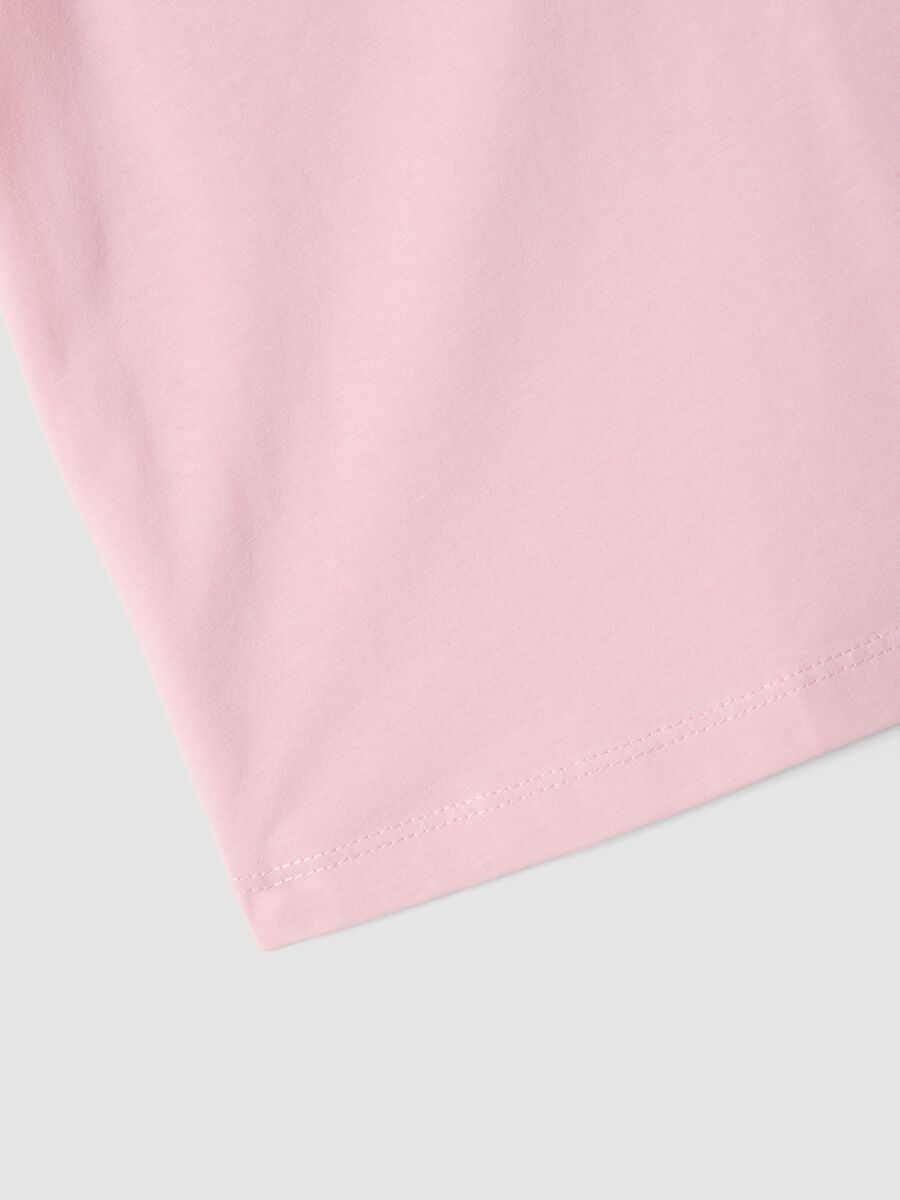 Pink pure cotton regular-fit girls&rsquo; tank top with frills_3