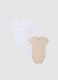 Multicolour short-sleeved bodysuit trip pack in pure cotton for newborns_0