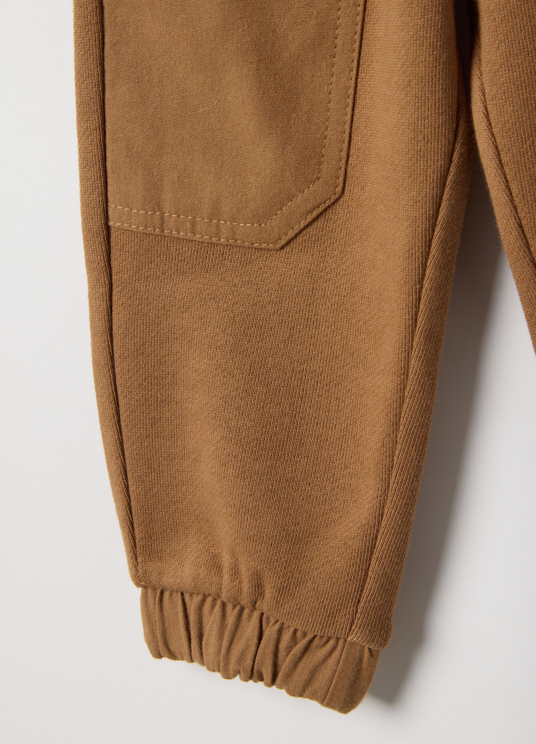 Brown pure cotton regular fit baby trousers