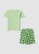 Green organic cotton printed pyjamas_1