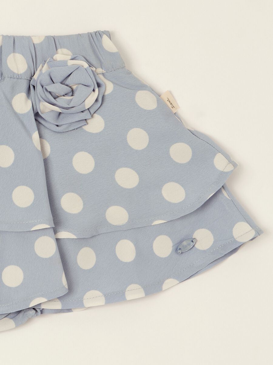 Gonna azzurra a pois da neonata_1