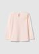 Long-sleeve pink cotton T-shirt for girls with prints_1