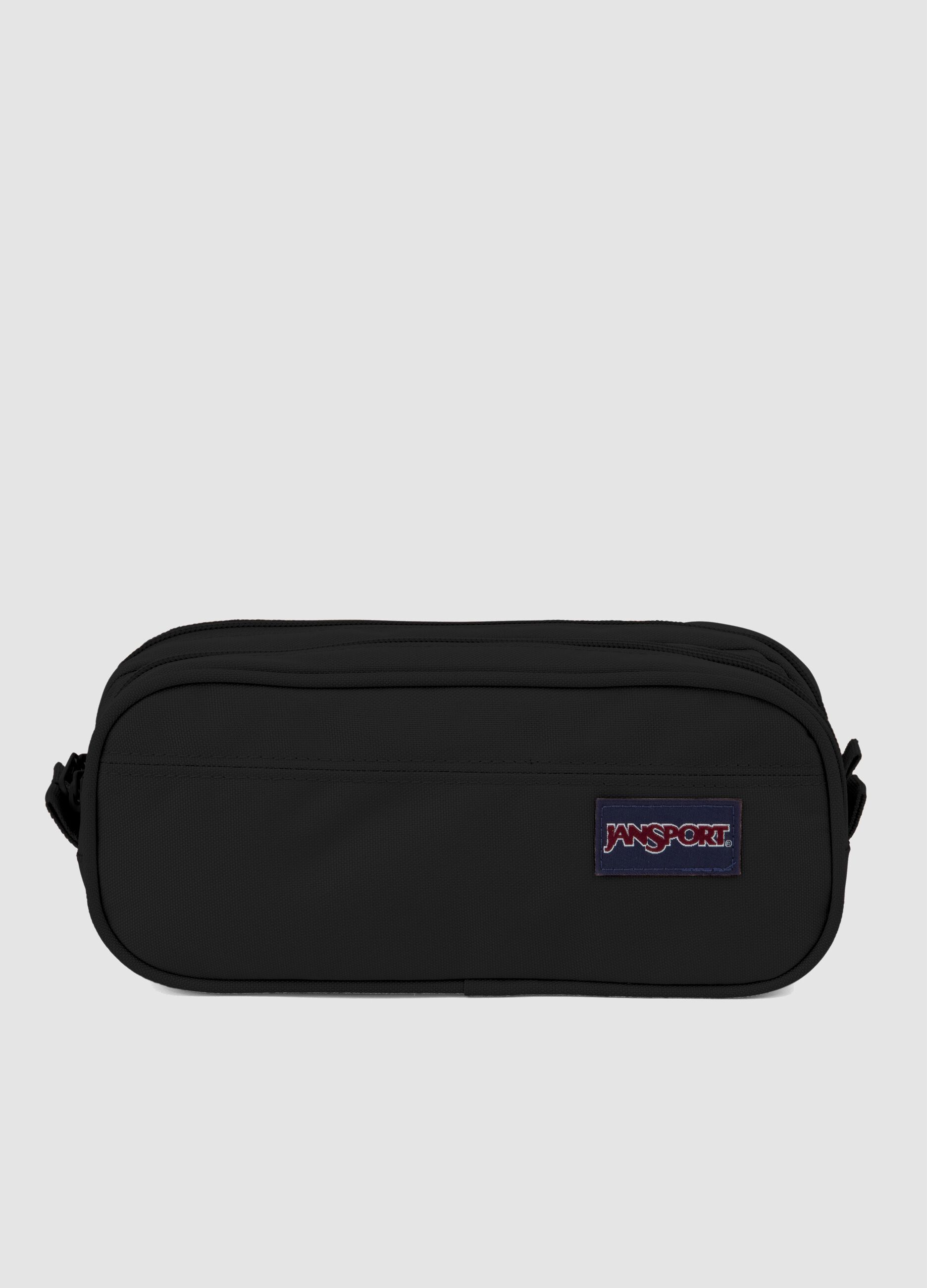 Black double-compartment pencil case