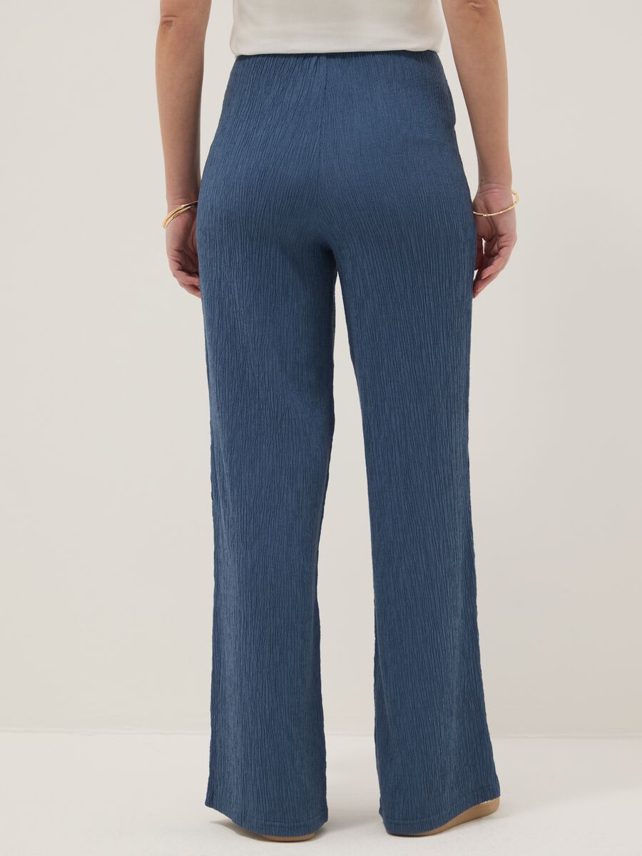 Blue relaxed fit maternity trousers in stretch viscose_2