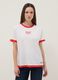 White pure cotton T-shirt regular fit with red trims_0