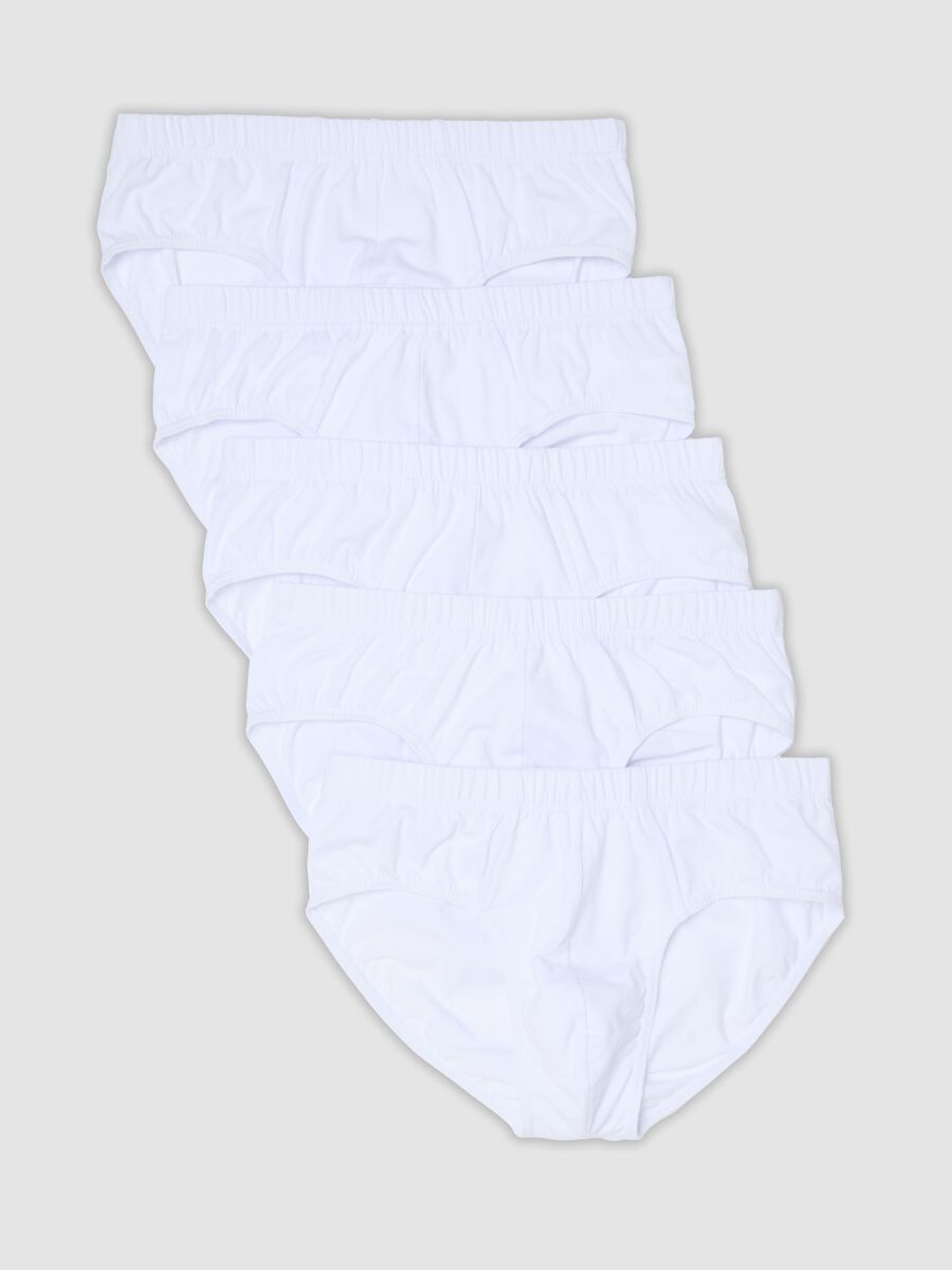 Pack of five white organic cotton briefs_4