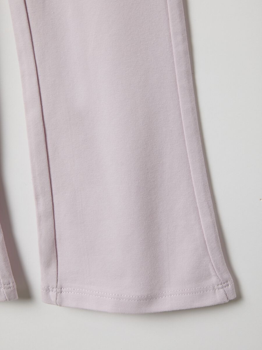 Pink stretchy cotton regular fit leggings for girls_3