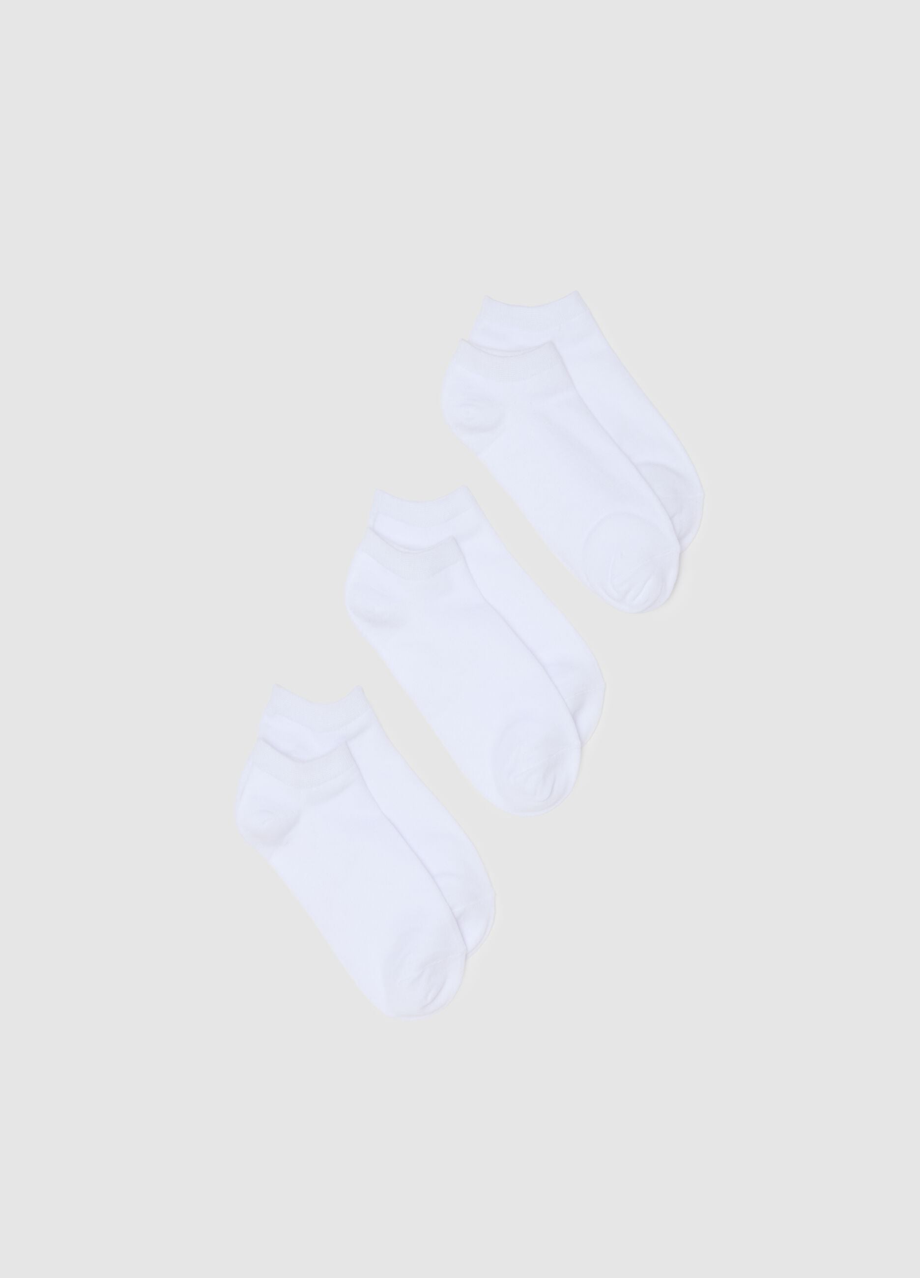 3-pack short white socks in stretch cotton blend