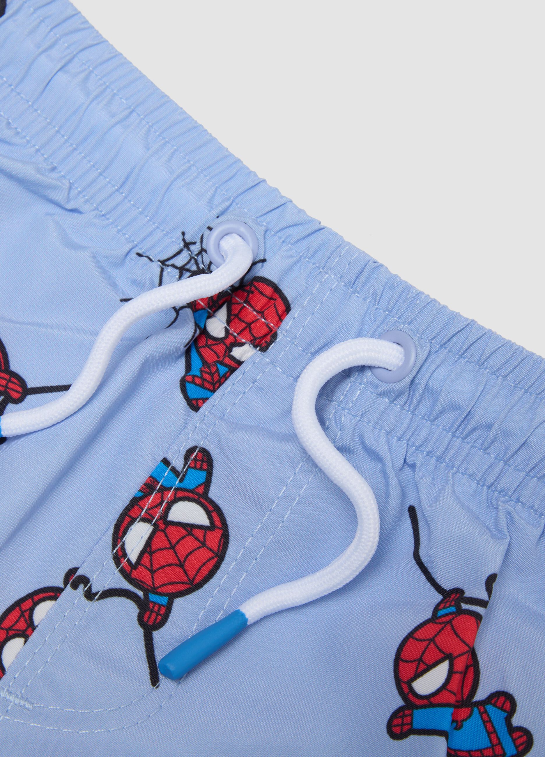 Boxer mare azzurro con stampa Spidey